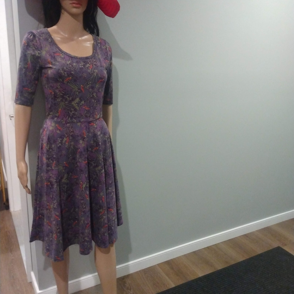 Lulu Roe Purple/Orange Print Dress